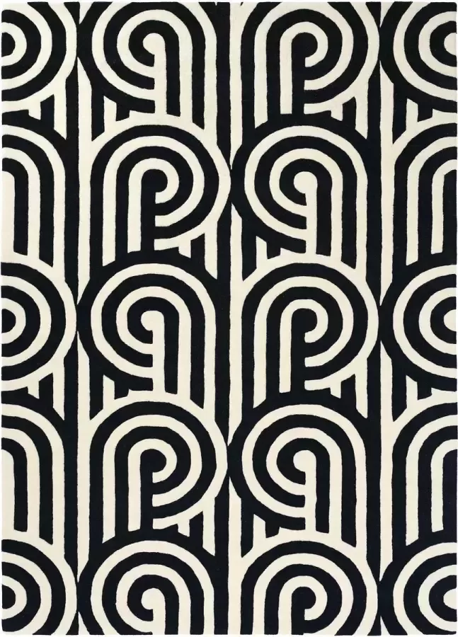 Florence Broadhurst Turnabouts black 39205 Vloerkleed 170x240 Rechthoek Laagpolig Tapijt Modern Zwart_wit - Foto 2