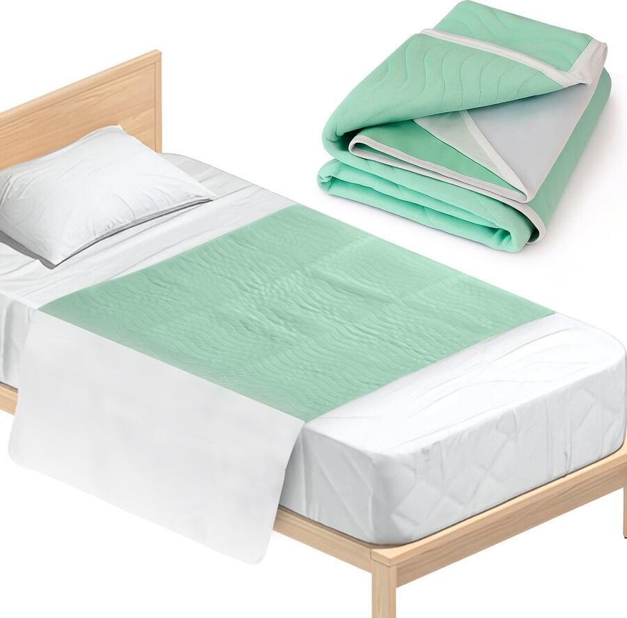 Floressa – Wasbare Incontinentie Bedonderlegger – Matras Onderlegger & Matras Beschermer – Met Instopstroken – 85x90 cm