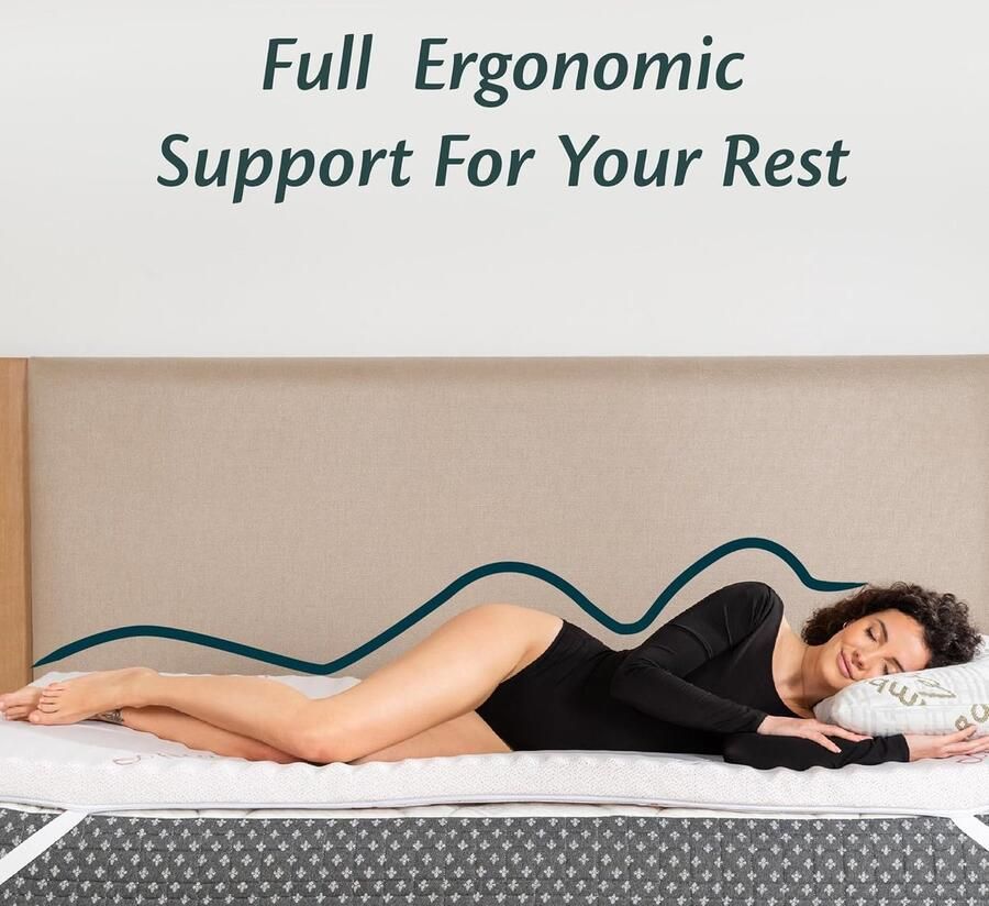 Flowen Topdek Matras Topper 3D Tencel Hybrid Topper 7 cm dik 160x190 Topdekmatras Orthopedisch Hypoallergeen Antimicrobieel Wasbaar Antipluis Dubbele topper 160x190 in schuim voor correctormatras Memory Foam