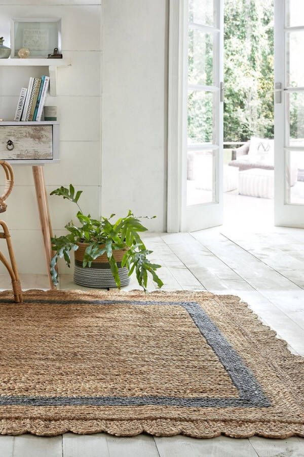 Flr Flycarpets Grace Modern Jute Laagpolig Vloerkleed Naturel Grijs 120x170 cm