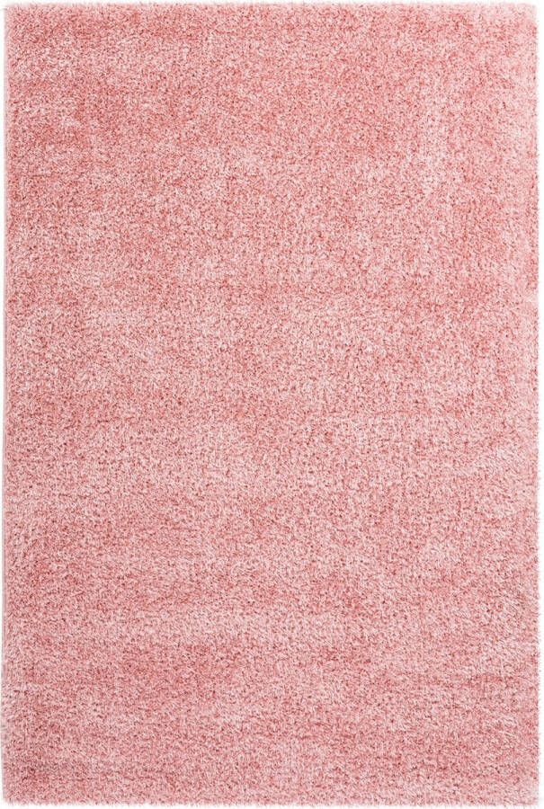 Flycarpets Agave Hoogpolig Uni Kleur Vloerkleed Roze 120x170 cm