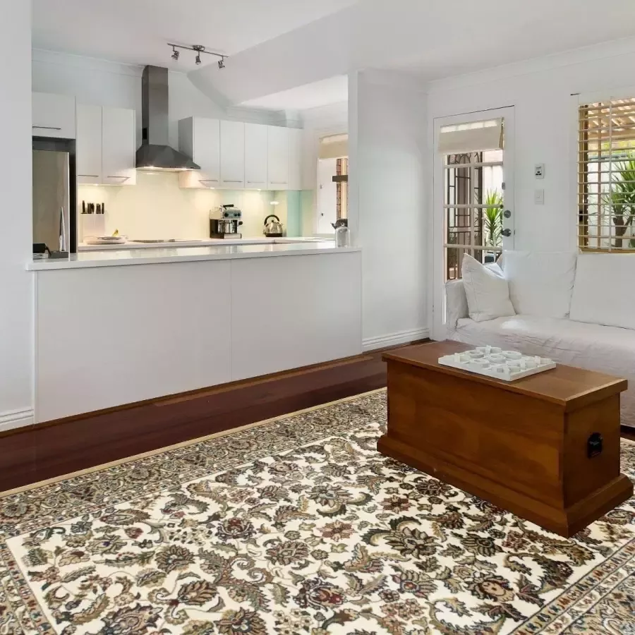 Flycarpets Ahlat Klassiek Oosters Motief Vloerkleed 80x150cm Crème