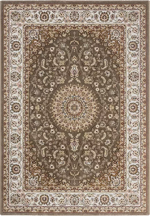 Flycarpets Klassiek Beige Vloerkleed Alcon Oosters motief Perzisch Tapijt Woonkamer 160x230 cm