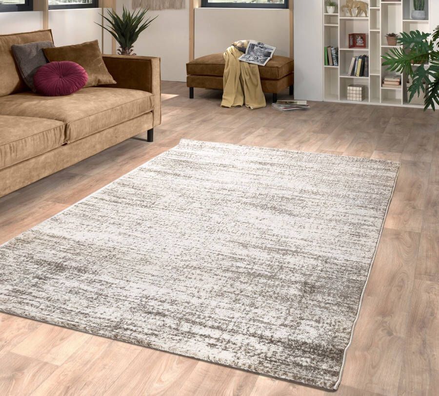 flycarpets Aricia Gemêleerd Vloerkleed Beige Laagpolig Voor binnen Rechthoek Modern Woonkamer 120x170 cm