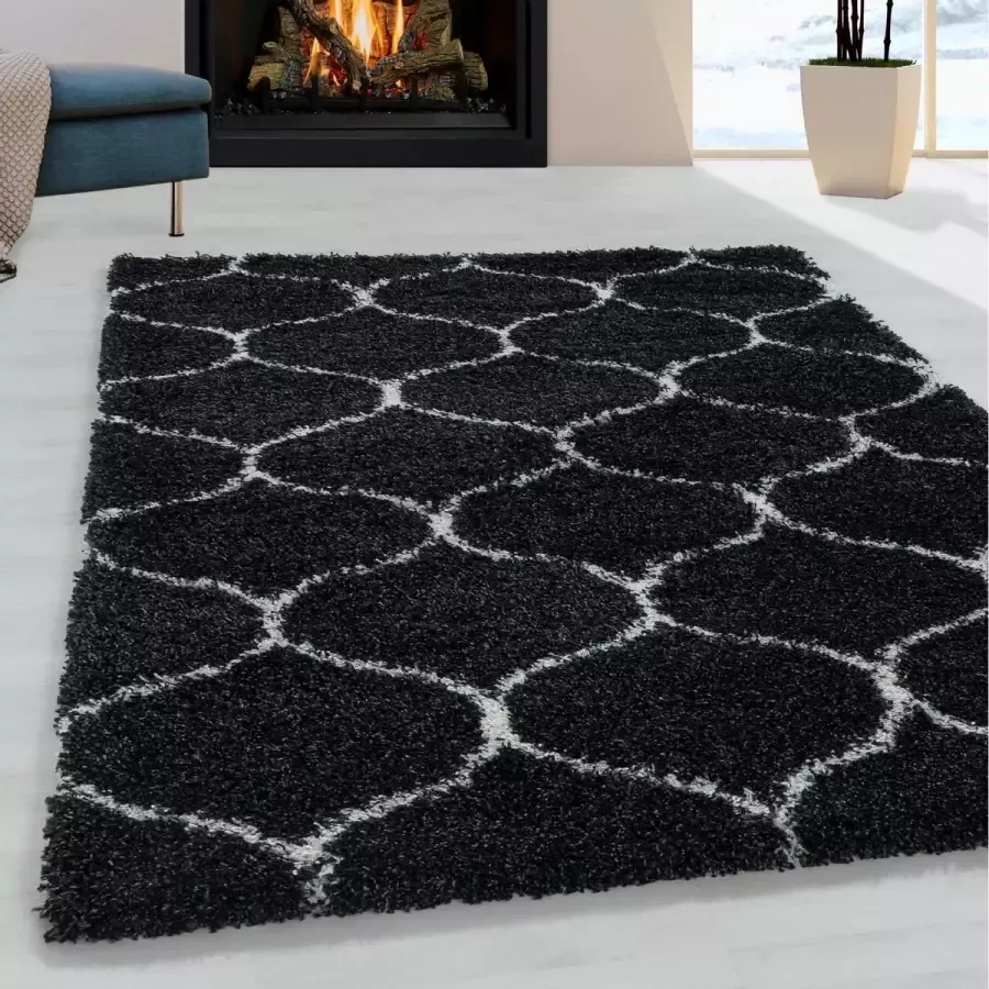 Flycarpets Azure Vloerkleed Antraciet Hoogpolig 160x230 cm