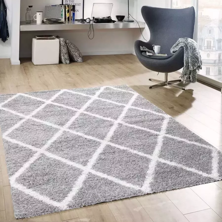 Flycarpets Azure Vloerkleed Grijs Hoogpolig Woonkamer 80x150 cm - Foto 2