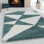 FlyCarpets Azure Hoogpolig Blauw Vloerkleed Geo 160x230 cm - Thumbnail 2