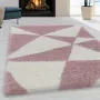 FlyCarpets Azure Hoogpolig Roze Vloerkleed Geo 160x230 cm - Thumbnail 2