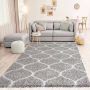 Flycarpets Azure Vloerkleed Grijs Hoogpolig Woonkamer 80x150 cm - Thumbnail 1