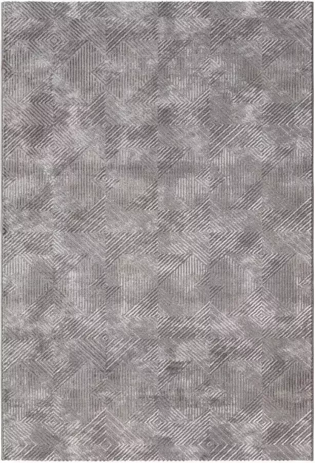 Flycarpets Balos Geruit Vintage Vloerkleed 120x170cm Grijs