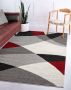 Flycarpets Belos Vloerkleed Modern Rood Grijs Crème Laagpolig Tapijt 120x160 cm - Thumbnail 2