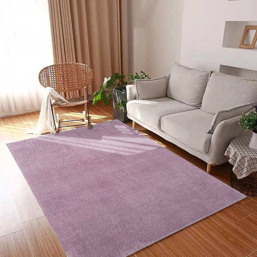 AYDR Flycarpets Blake Paaars Vloerkleed Hoogpolig Tapijt Zacht Wasbaar op 30°C 200x300 cm Woonkamer - Foto 1