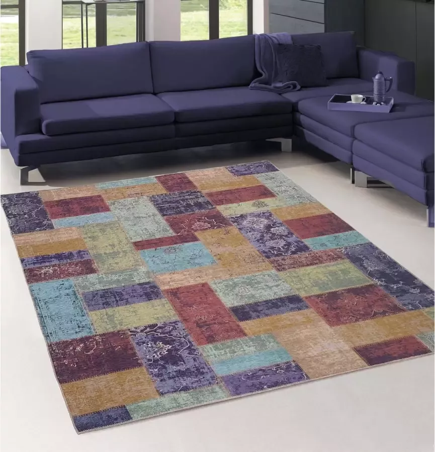 Flycarpets Burano Vintage Patchwork Vloerkleed 120x170cm Multi