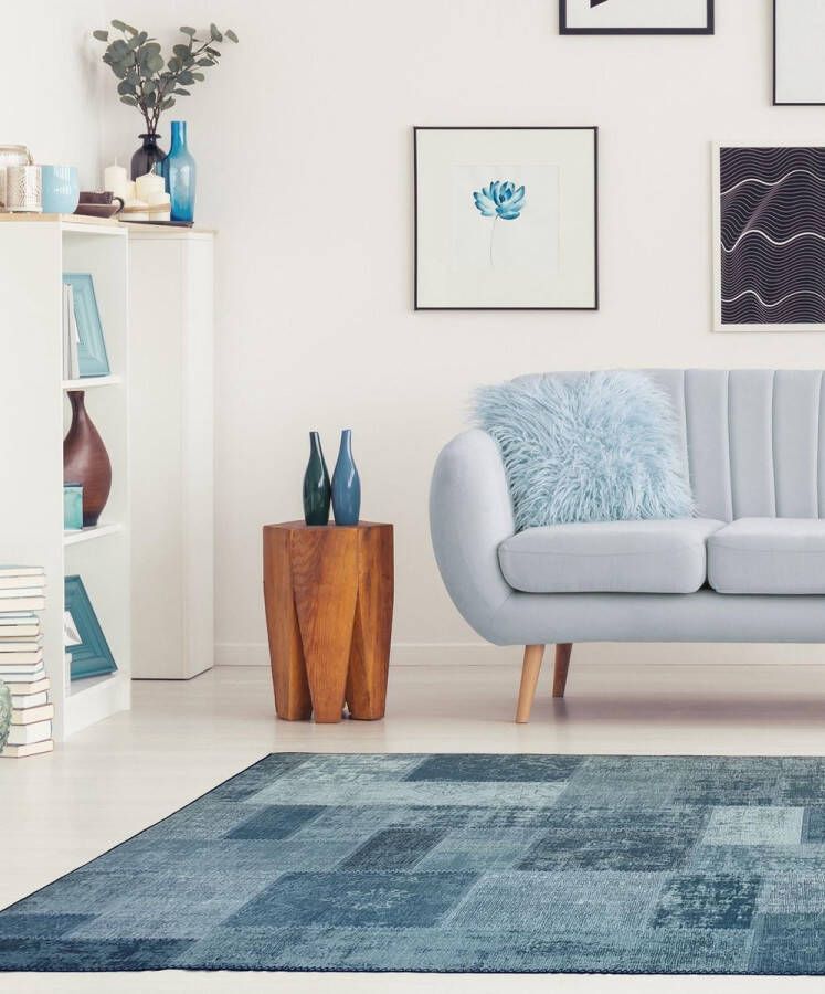 flycarpets Burano Vintage Patchwork Vloerkleed 160x230cm Mint groen