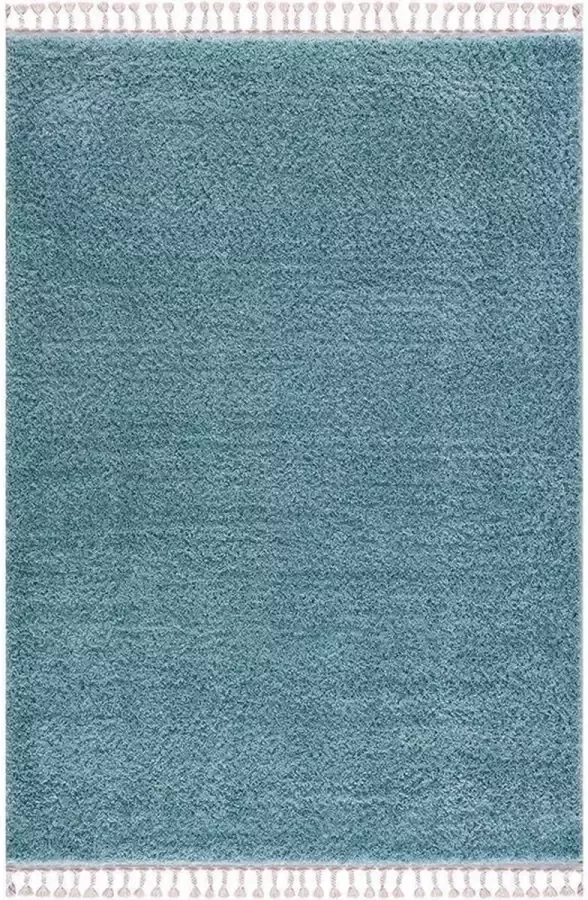 Flycarpets Calidia Hoogpolig Effen Uni Vloerkleed Blauw Tapijt Woonkamer 240x340 cm - Foto 2