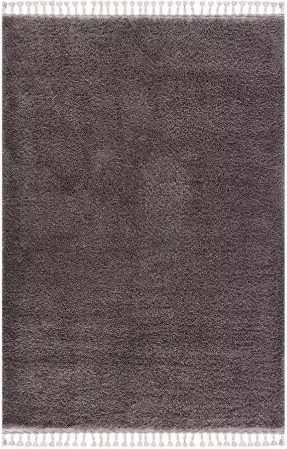 Flycarpets Calidia Hoogpolig Effen Uni Vloerkleed Donkergrijs 140x200 cm - Foto 2