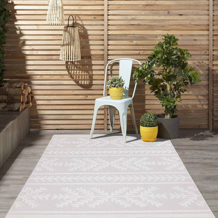 Flycarpets Caprenia Buitenkleed Indoor & Outdoor Vloerkleed Creme 140x200 cm