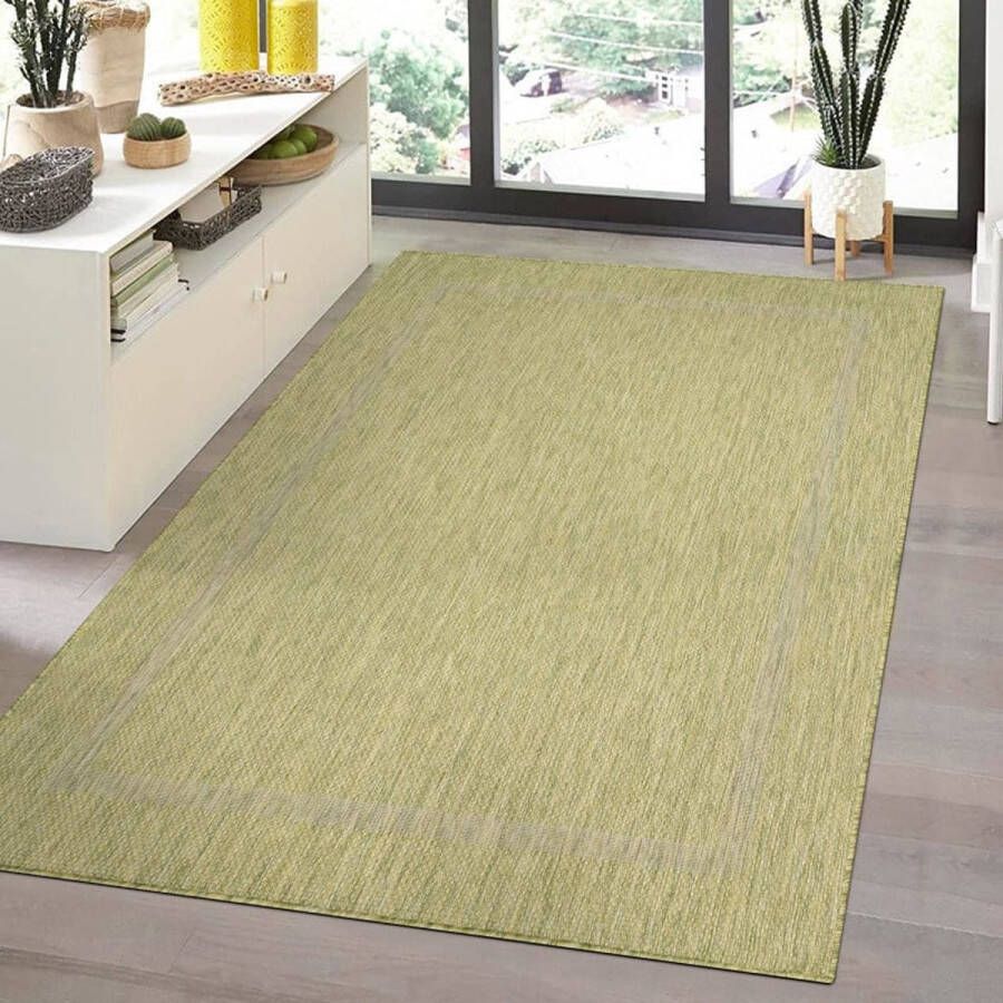 Flycarpets Capri Buitentapijt Buitenkleed Vloerkleed Voor Binnen & Buiten Weer en UV bestendig Perfect voor Balkon Terras en Serre Groen 160x230 cm - Foto 2