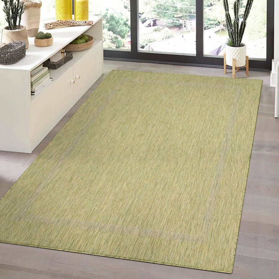 Flycarpets Capri Buitentapijt Buitenkleed Vloerkleed Voor Binnen & Buiten Weer en UV bestendig Perfect voor Balkon Terras en Serre Groen 280x370 cm - Foto 2