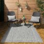 Flycarpets Capri Buitentapijt Buitenkleed Vloerkleed Voor Binnen & Buiten Weer en UV bestendig Perfect voor Balkon Terras en Serre Grijs 240x340 cm - Thumbnail 1