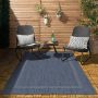 Flycarpets Capri Buitentapijt Buitenkleed Vloerkleed Voor Binnen & Buiten Weer en UV bestendig Perfect voor Balkon Terras en Serre Blauw 120x170 cm - Thumbnail 1