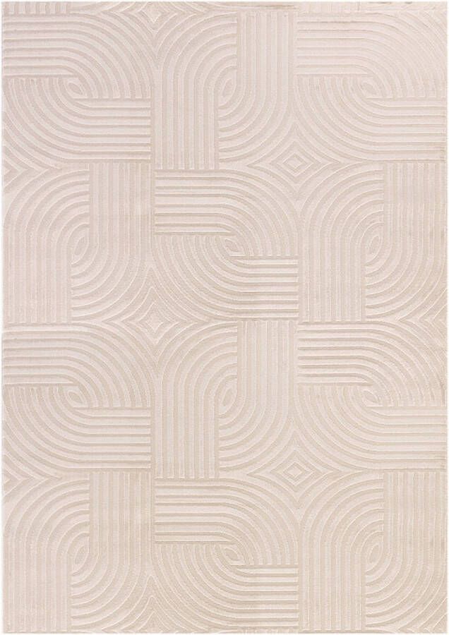 Flycarpets Cara Modern Japandi Architectura Vloerkleed Beige 80x150 cm