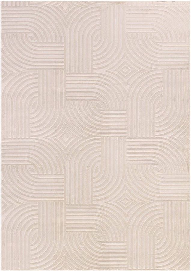 Flycarpets Cara Modern Japandi Architectura Vloerkleed Beige 80x250 cm