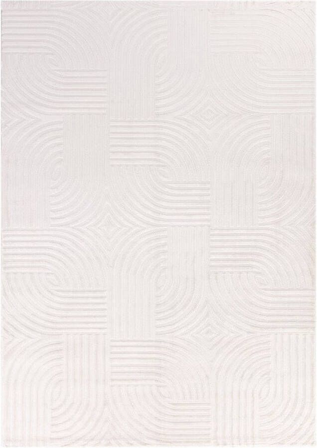 Flycarpets Cara Modern Japandi Architectura Vloerkleed Creme 200x290 cm