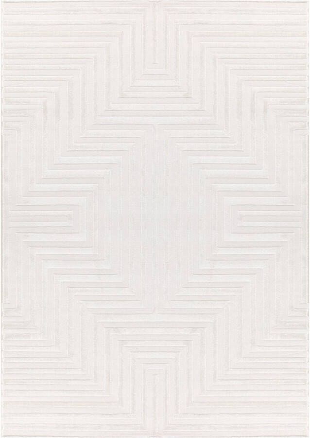 Flycarpets Cara Modern Japandi Labyrinth Vloerkleed Creme 120x170 cm