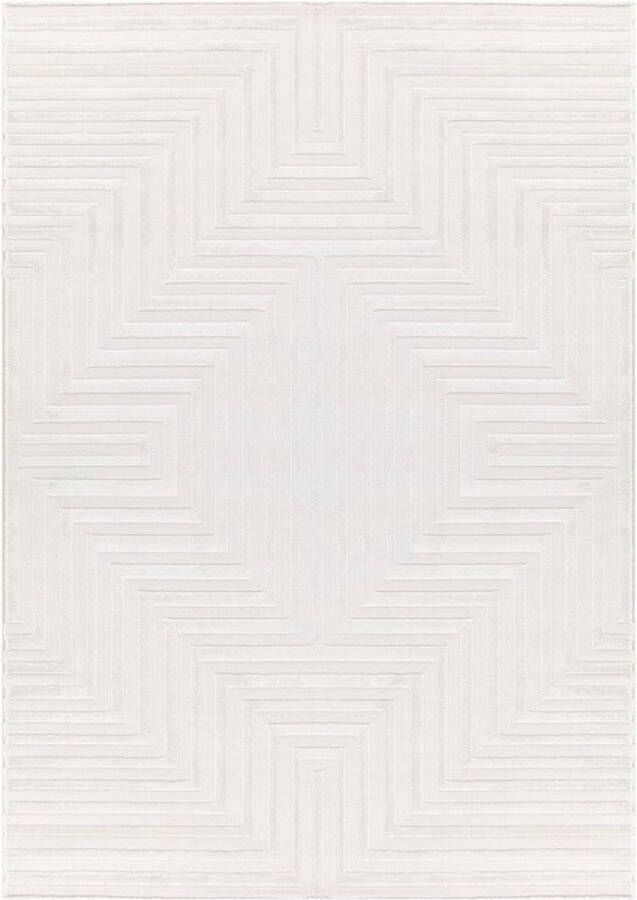 Flycarpets Cara Modern Japandi Labyrinth Vloerkleed Creme 140x200 cm