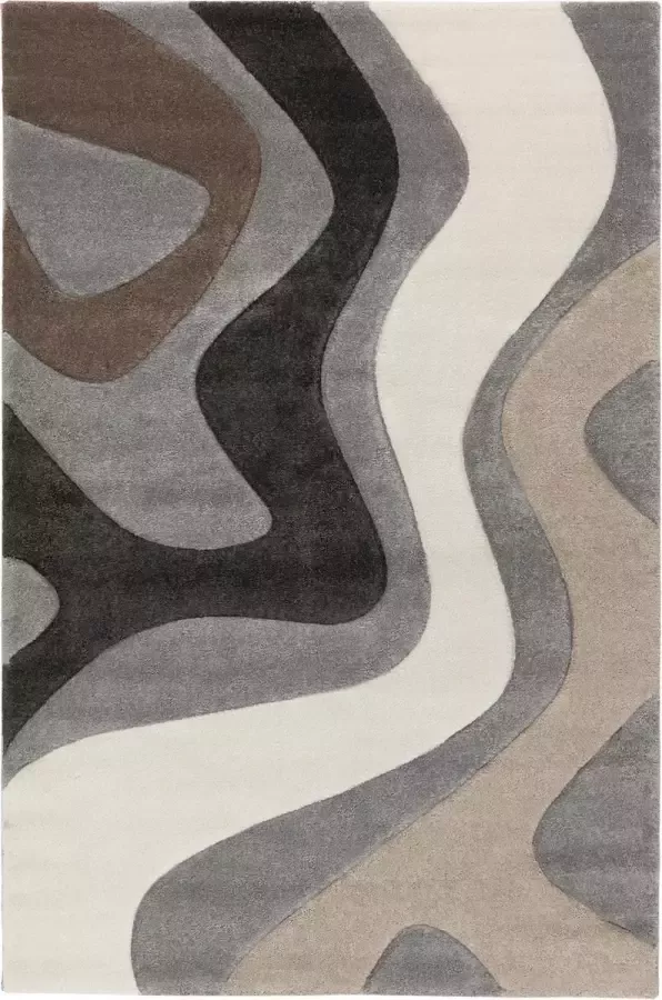 Flycarpets Caral Vloerkleed Taupe Grijs Beige Laagpolig 80x150 cm
