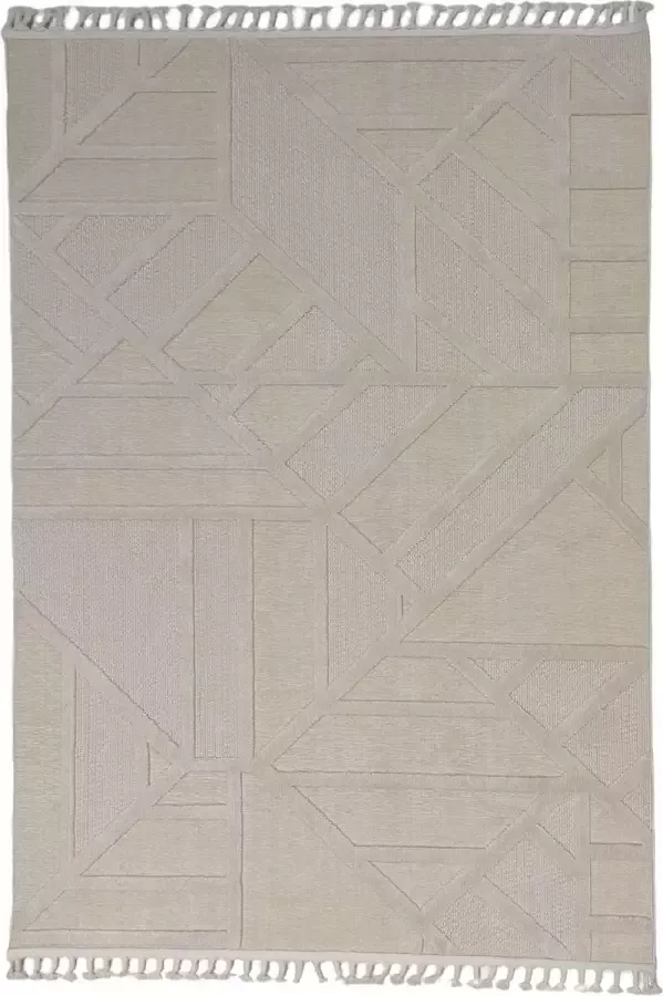 Flycarpets Carol Modern Vloerkleed Crème Grafisch Design Laagpolig 160x230 cm