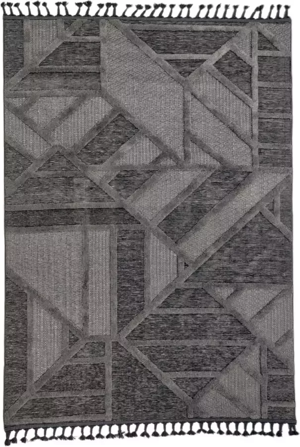 Flycarpets Carol Modern Vloerkleed Grijs Grafisch Design Laagpolig 120x170 cm