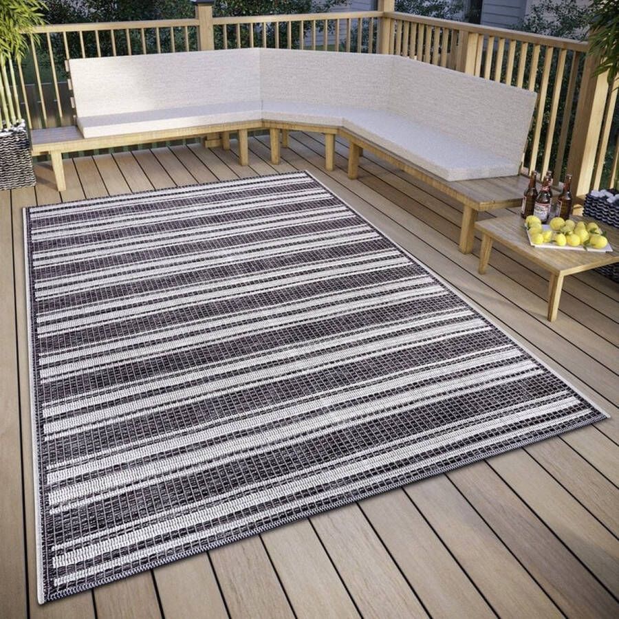 Flycarpets Clyde Binnen & Buitenkleed Vloerkleed Temu Grijs Beige 76x150 cm