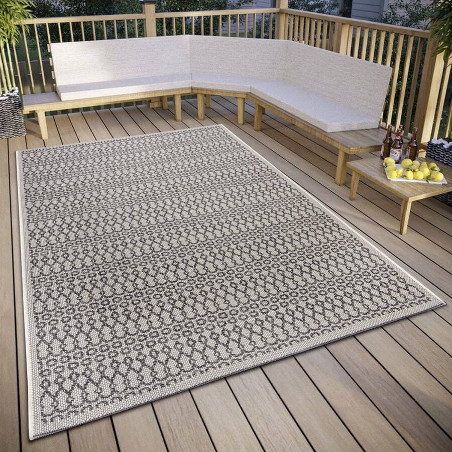 Flycarpets Clyde Binnen & Buitenkleed Vloerkleed Vanti Beige Grijs 190x290 cm