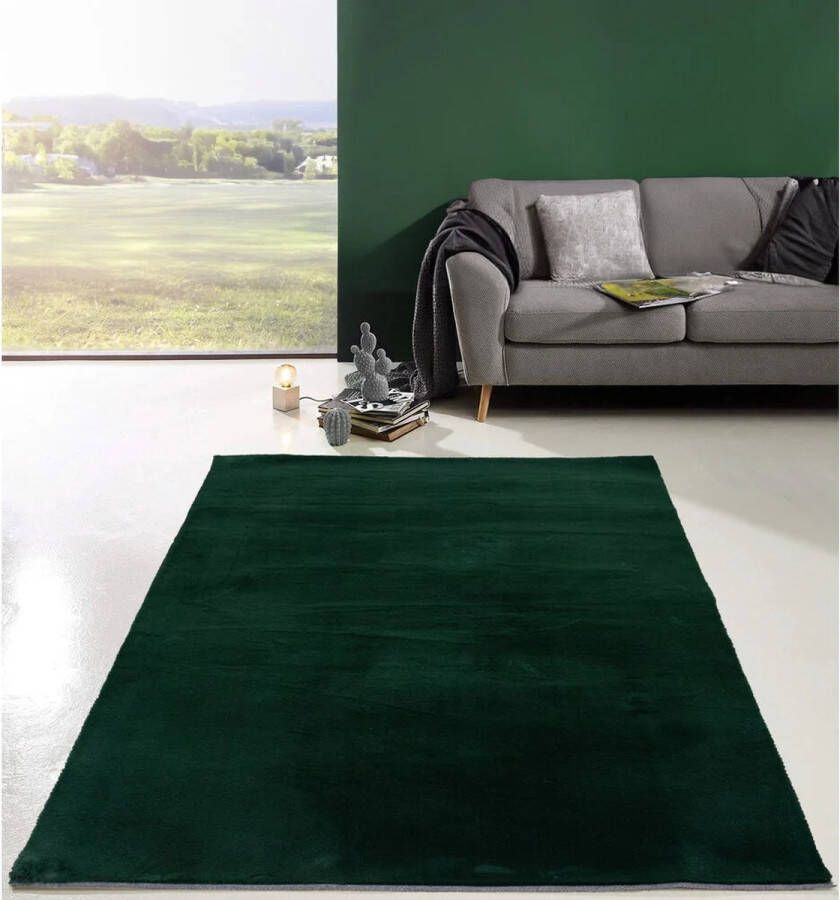 Flycarpets Comfy Vicenza Hoogpolig Zacht Vloerkleed Groen 160x230 cm