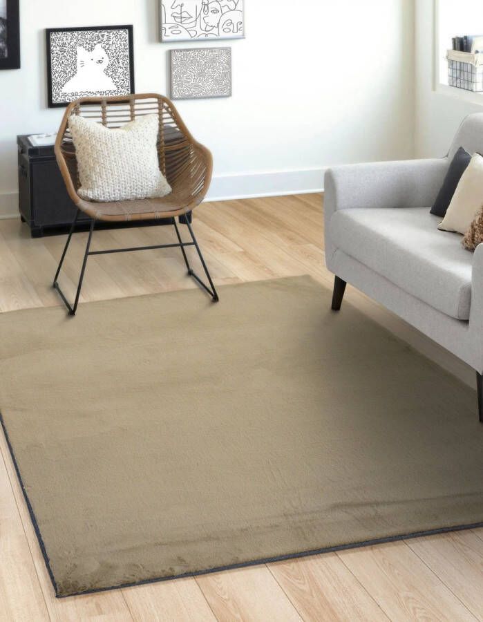Flycarpets Comfy Vicenza Hoogpolig Zacht Vloerkleed Taupe 200x290 cm - Foto 2