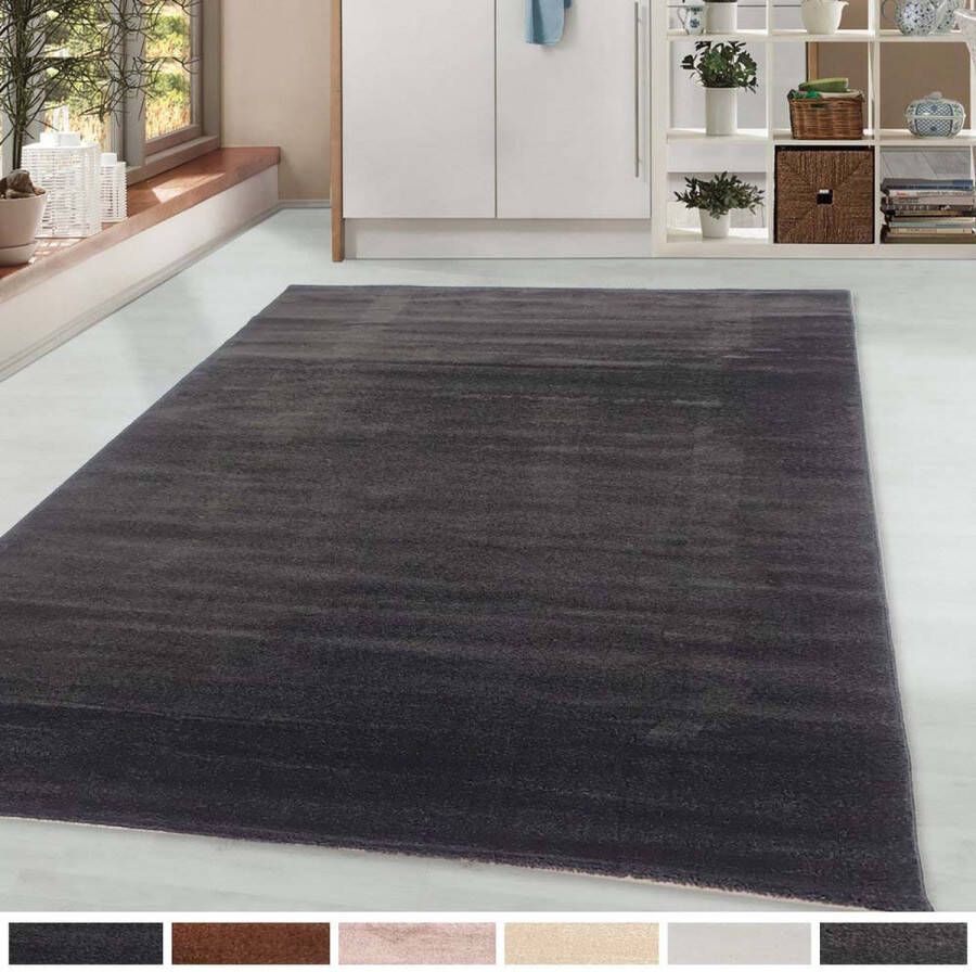 FlyCarpets Cosmo Effen Zwart Vloerkleed 120 X 170 CM