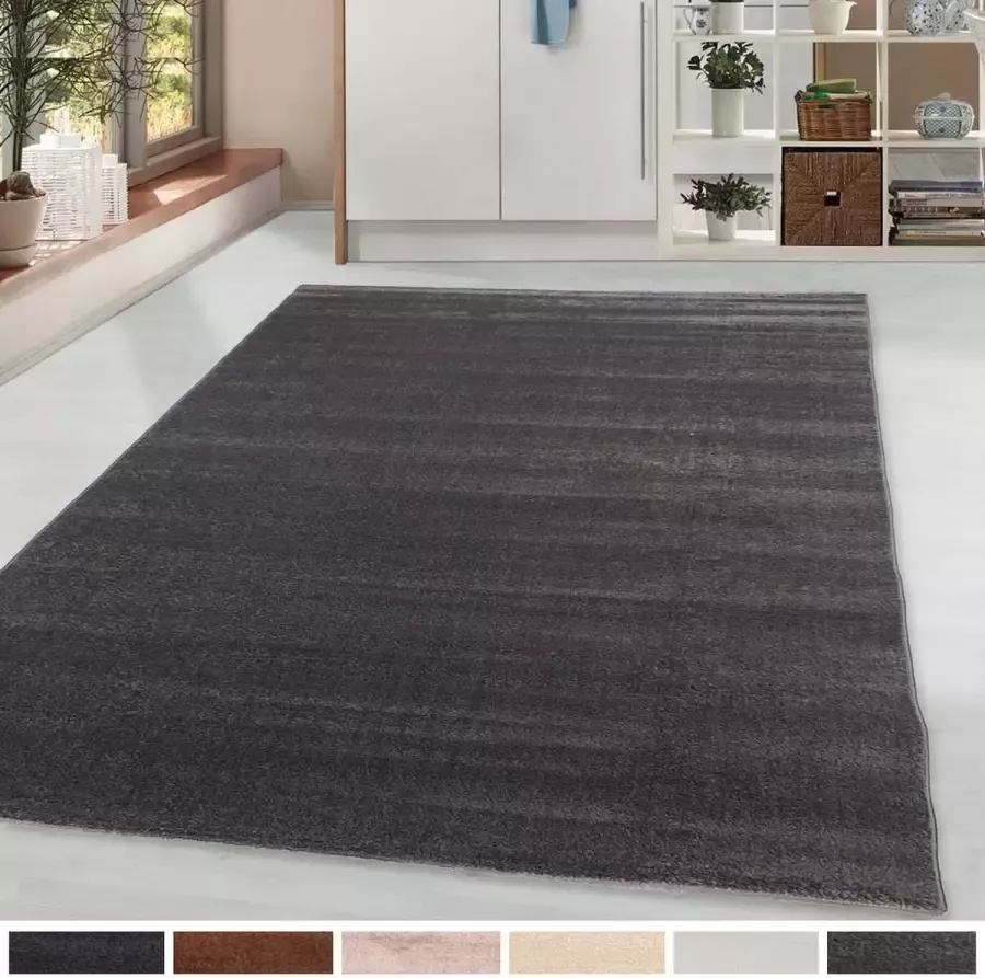 Flycarpets Cosmo Vloerkleed 160x230 cm Grijs Laagpolig Effen