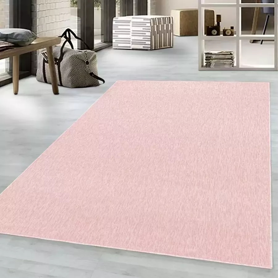 Flycarpets Darian Vloerkleed Effen Laagpolig Roze 200x290 cm - Foto 2