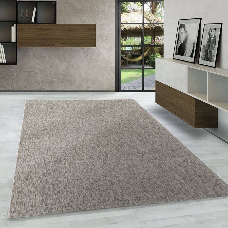 Flycarpets Darian Vloerkleed Effen Laagpolig Beige 80x250 cm