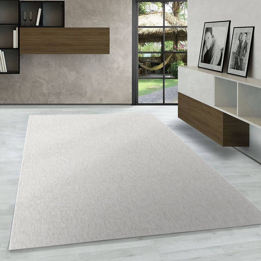 Flycarpets Darian Vloerkleed Effen Laagpolig Crème 280x370 cm