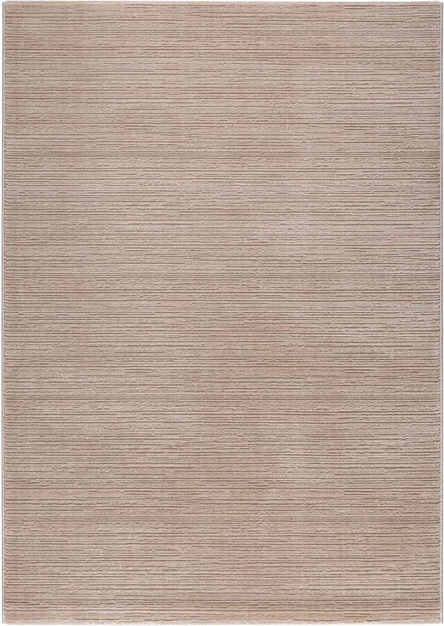 Flycarpets Eleganza Modern Laagpolig Gestreept Vloerkleed Beige 120x170 cm