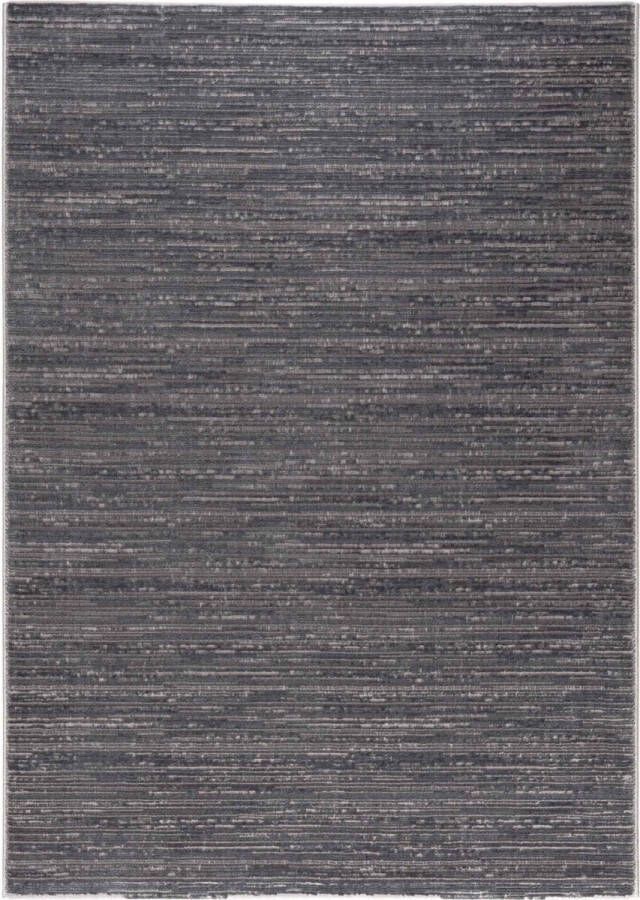 Flycarpets Eleganza Modern Laagpolig Gestreept Vloerkleed Donkergrijs 120x170 cm