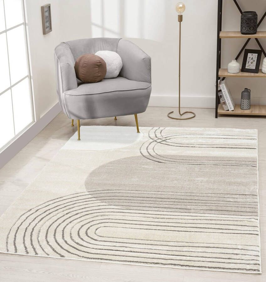 Flycarpets Eyoa Modern Vloerkleed Bruin Beige 120x170 cm