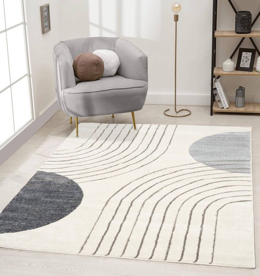 Flycarpets Eyoa Modern Vloerkleed Grijs 120x170 cm