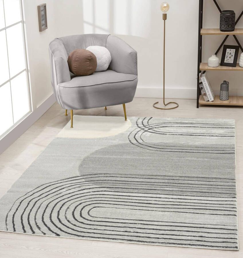 Flycarpets Eyoa Modern Vloerkleed Grijs 140x200 cm