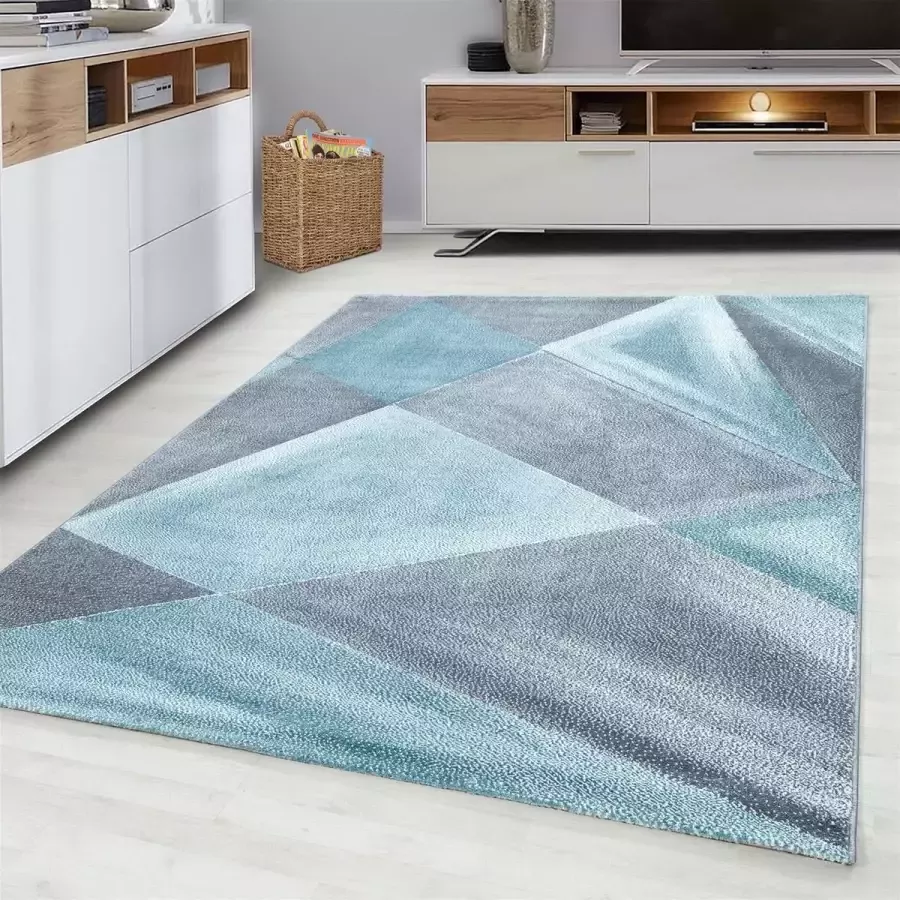 Flycarpets Fano Modern Vloerkleed Blauw Grijs Laagpolig 120x170 cm