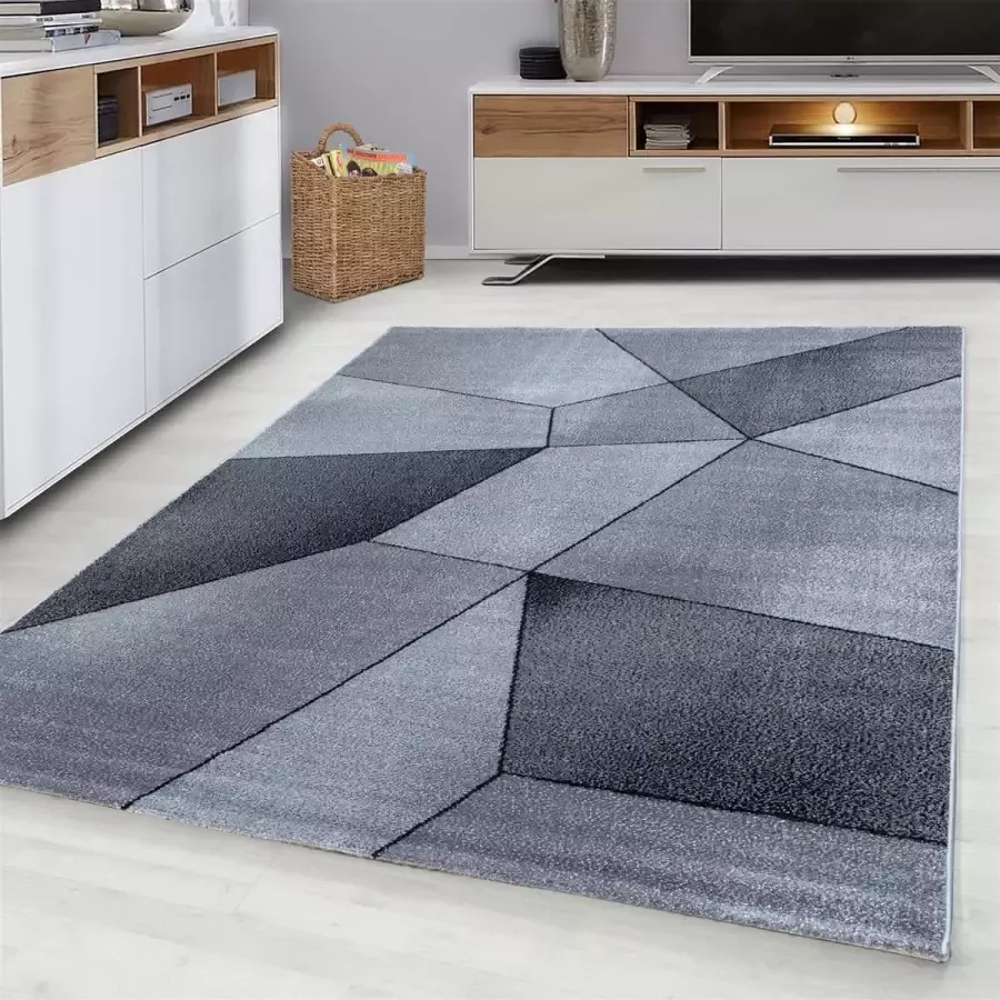 FlyCarpets Fano Modern Grijs Vloerkleed Geblokt 200 X 290 CM - Foto 2