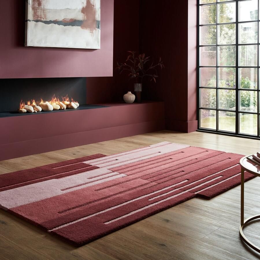 Flycarpets Abstract vloerkleed Shuffle Shaped Organische Vorm Modern Rood 200 x 290 cm